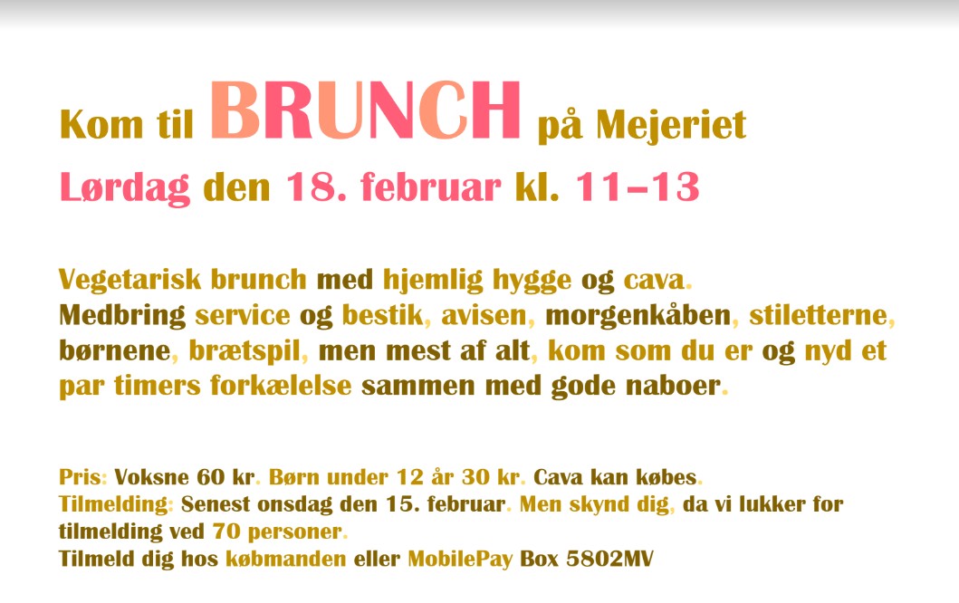 Read more about the article Fællesbrunch på lørdag