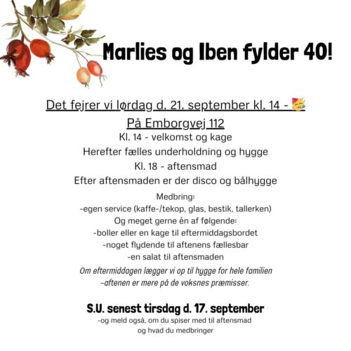 Marlies og Iben holder 40 års-fest og -hygge