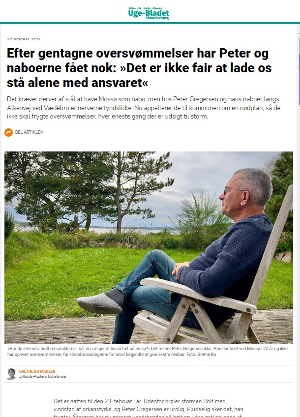 Read more about the article To foreninger får foretræde for politisk udvalg: Ønsker nødplan for Mossøs høje vandstand