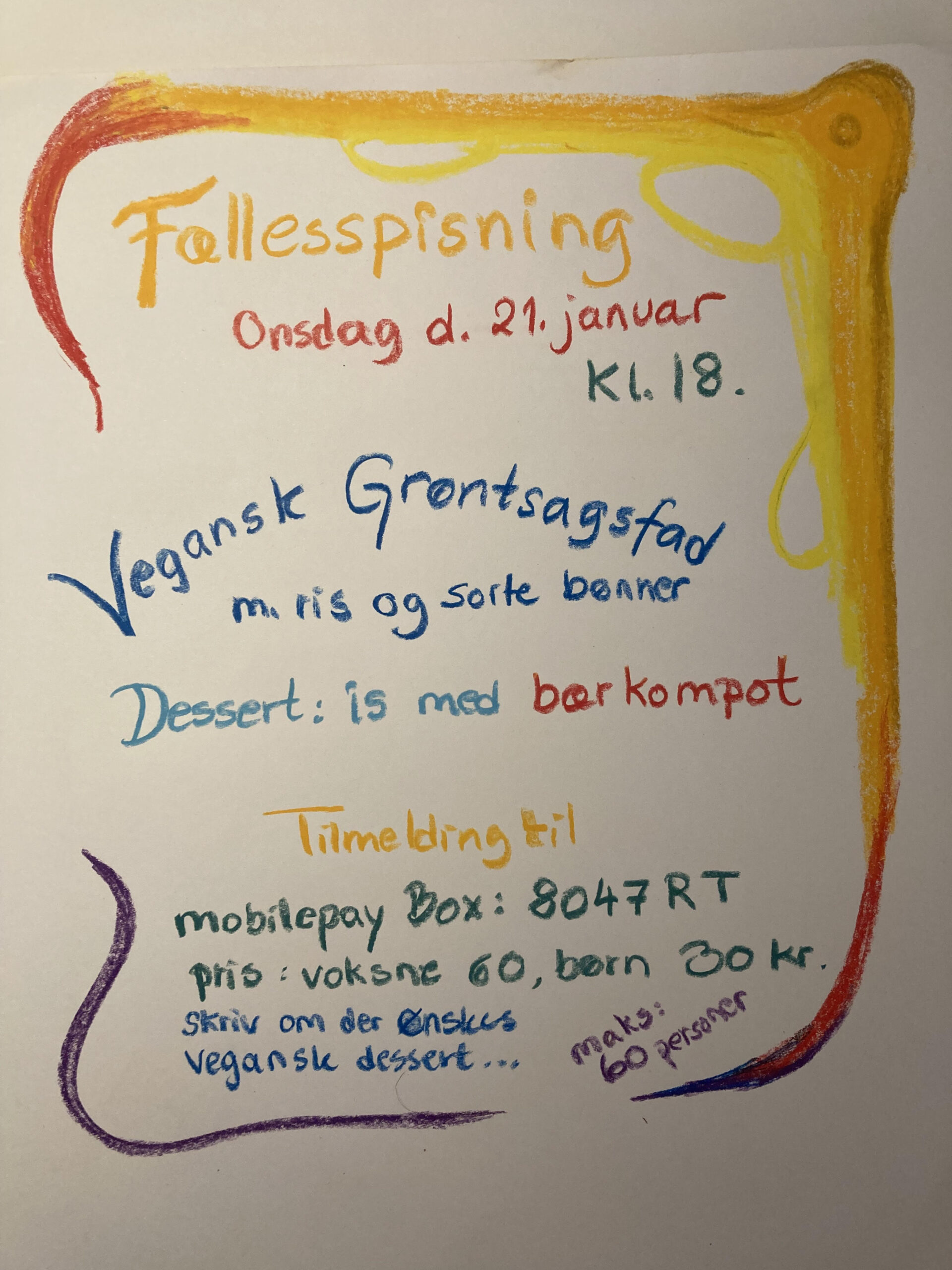 Read more about the article Vegansk grøntsagsfad og is – til de første 60