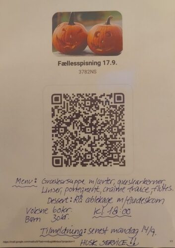 Græskarsuppe og æblekage